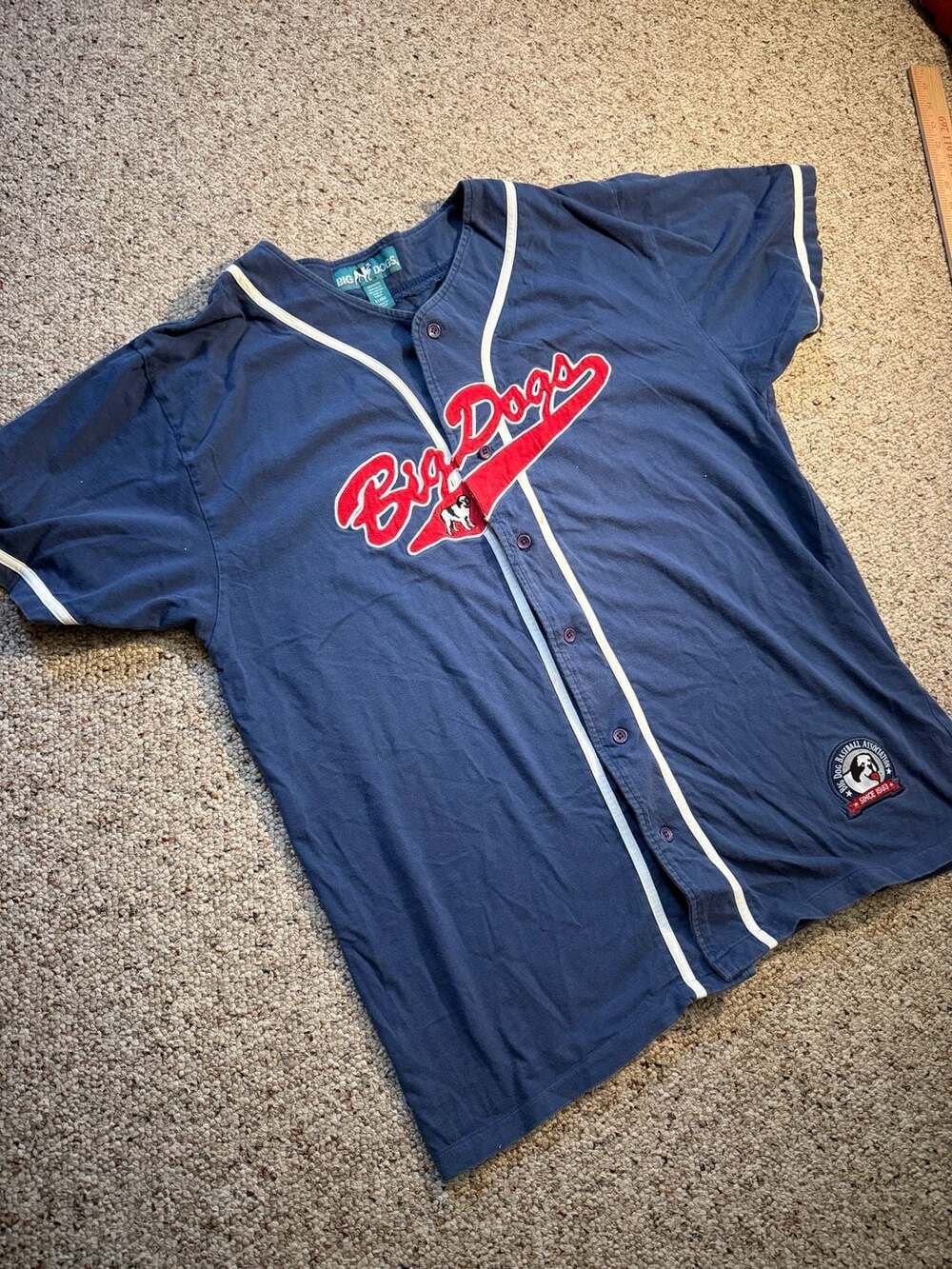 Big Dogs Baseball Association Jersey Navy Blue Size XL